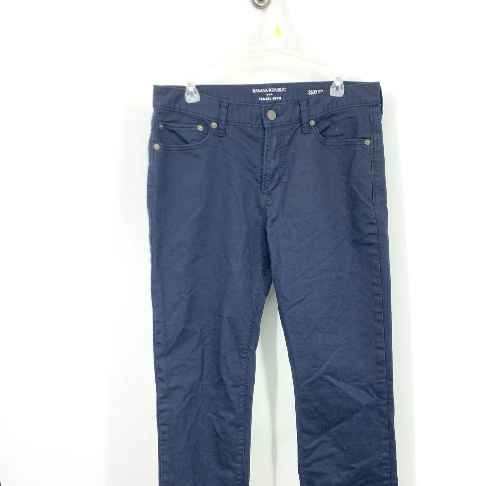Banana Republic Men Size 32 x 32 Pants Blue Slim Straight Traveler Stretch Jeans